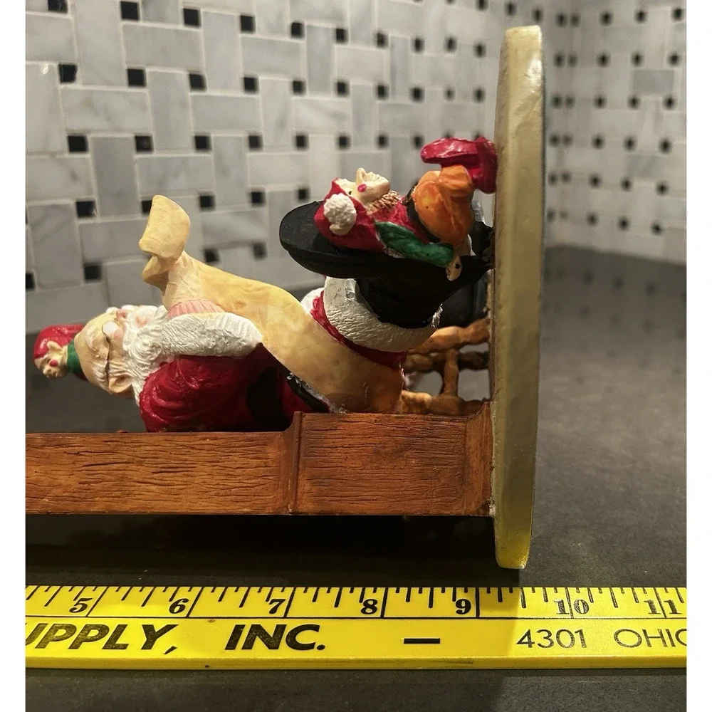 Vintage 1995 Howard Miller Clock Santa Claus Christmas Checkin It Twice WORKING!